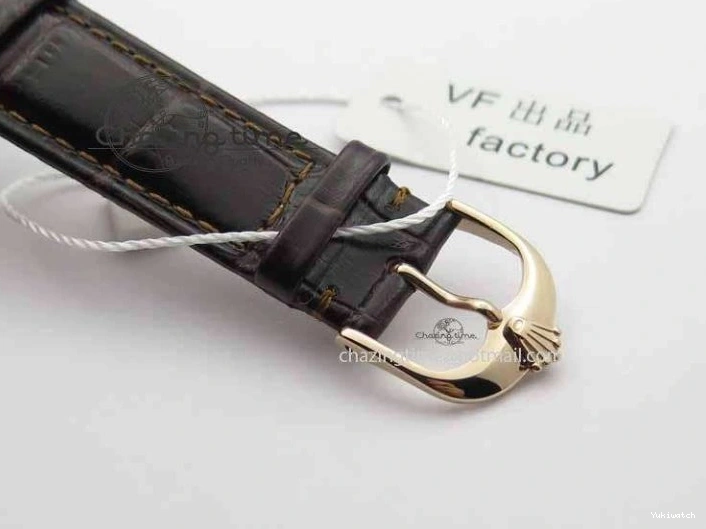 Brown On VF Date Best Cellini Dial A3165 White Strap RG Stick Markers Leather Edition 0104